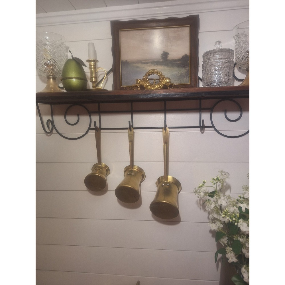 Vintage brass dippers/ ladles tin linned numbers
